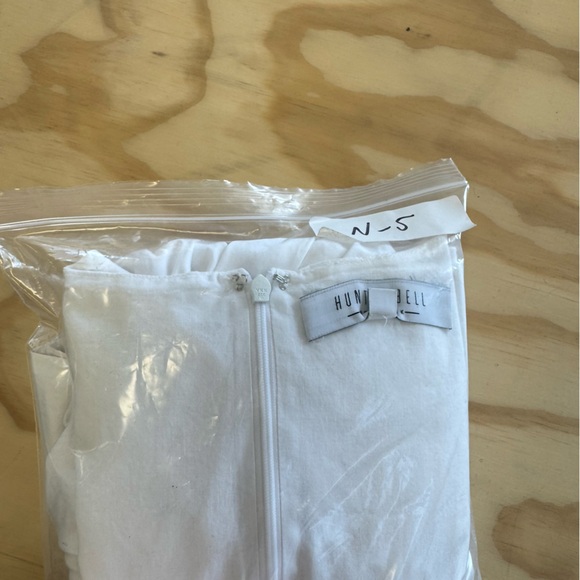 Hunter Bell Puff Sleeve Square Neck Boho Peplum Hem Cotton Sz 2 White - Picture 13 of 13